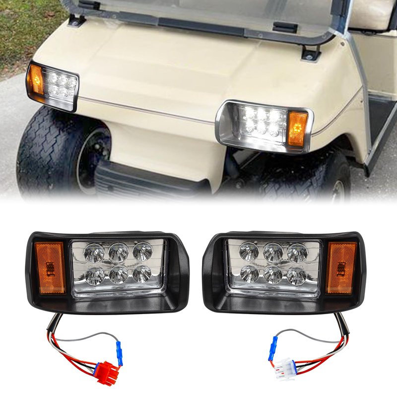 Orle Oko Golf Cart Headlight for Club Car DS 12V Factory Style Street Legal LED Golf Cart Front Headlights for Club Car DS 1993-up Gas and Electric OEM 101988001 101988002