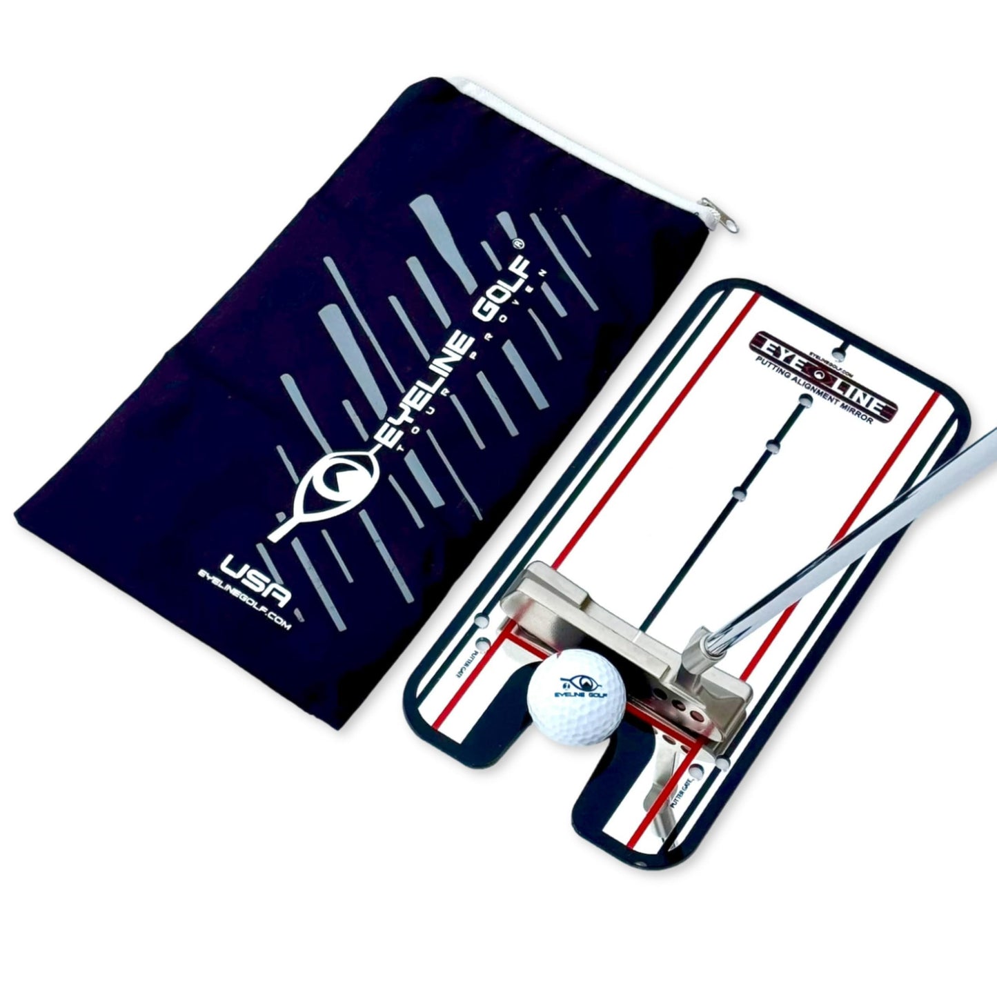 EyeLine Golf Putting Mirror, Alignment Training Aid Used by Tour Pros for Consistent Setup, Check Eyes-Shoulders-Putter Face for Improved Accuracy, Indoor-Outdoor (Putting Alignment Miror)