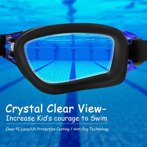 COOLOO Kids Swim Goggles - 2 Pack Adjustable Swimming Goggles for Ages 4-16 | Perfect for Girls & Boys