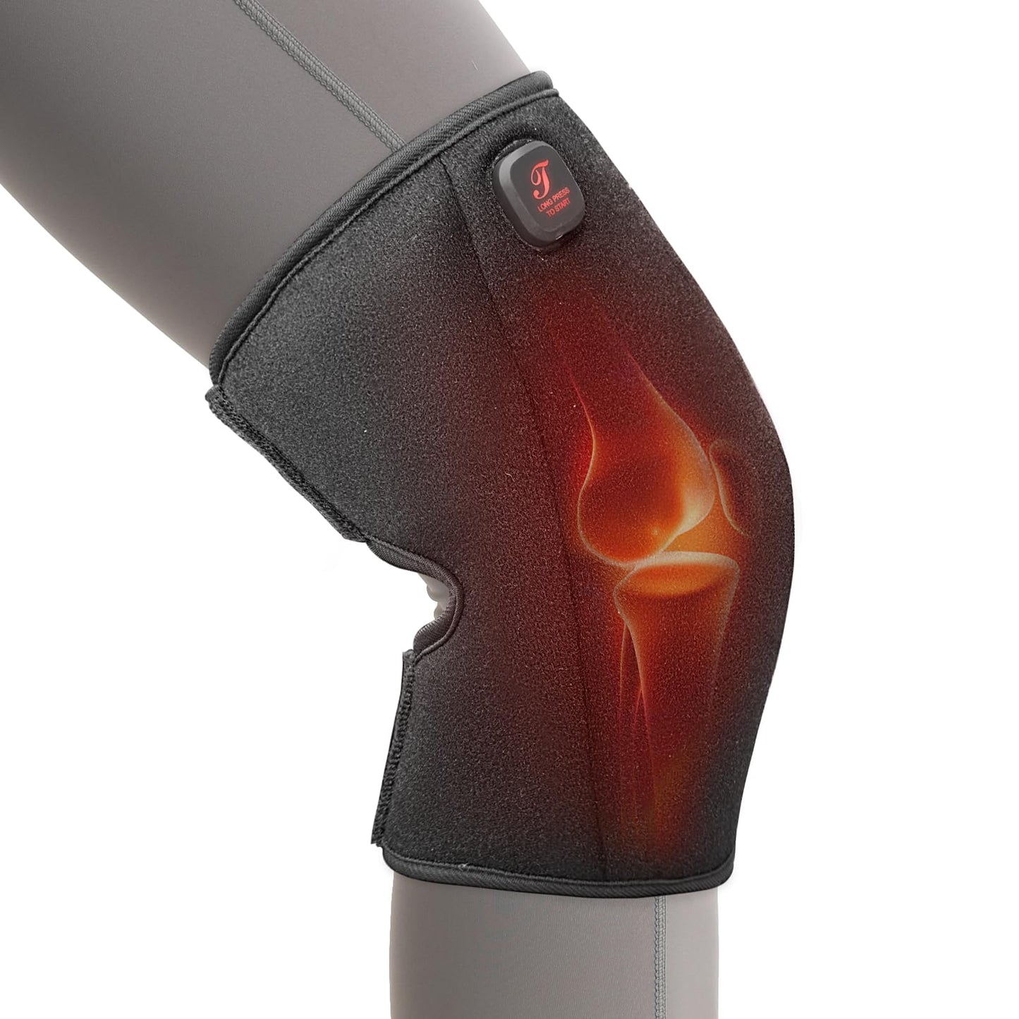Telepepe Heated Knee Brace, Cordless Knee Heating Pad for Arthritis, 3 Temperature Modes Knee Warmer, 3000mAh Battery Operated Knee Wrap for Men Women Seniors, Black(Single)