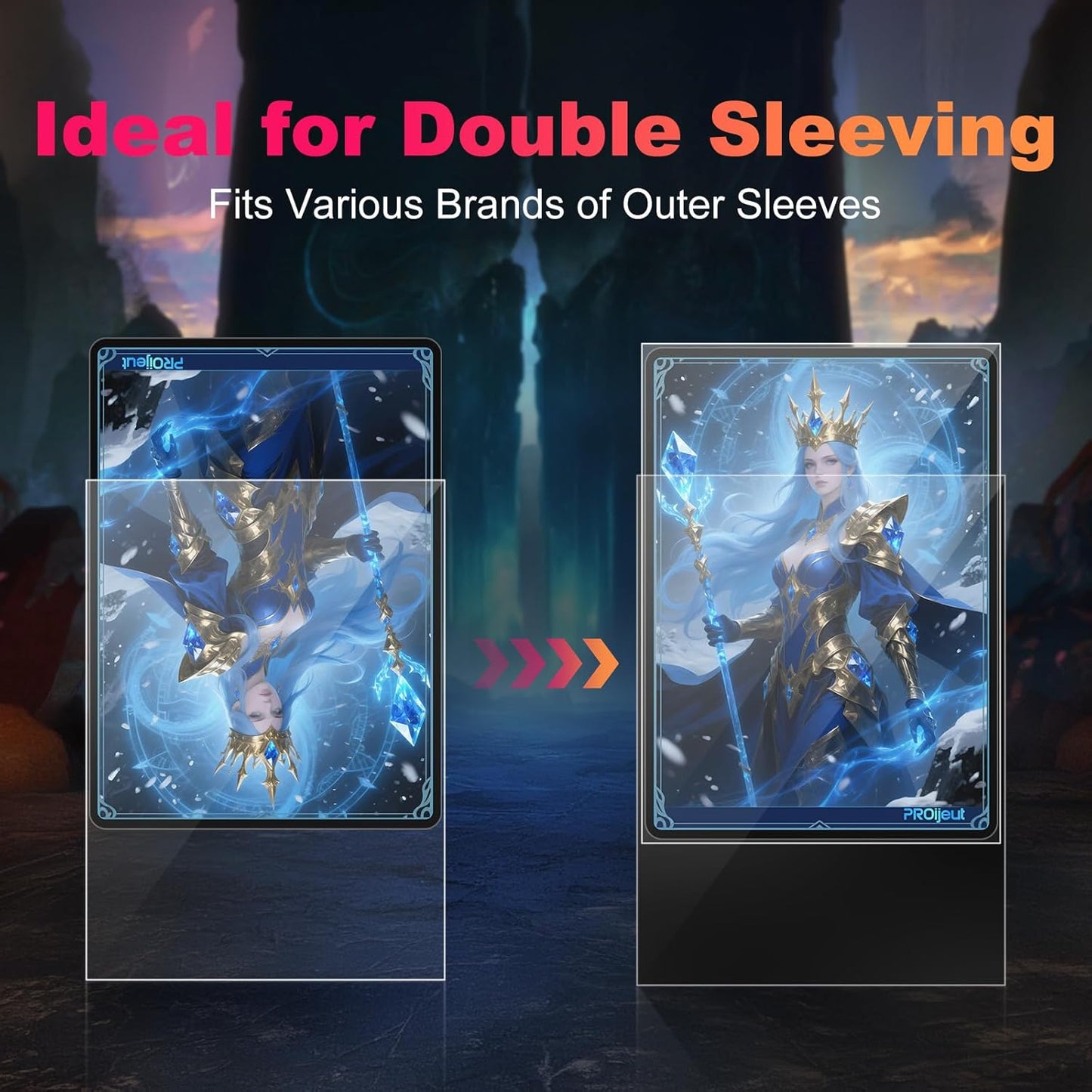 Skiennix Card Sleeves - 1200 Pack Clear Inner Sleeves for Double-Sleeving | Compatible with MTG, PKM, TCG (60 Microns)