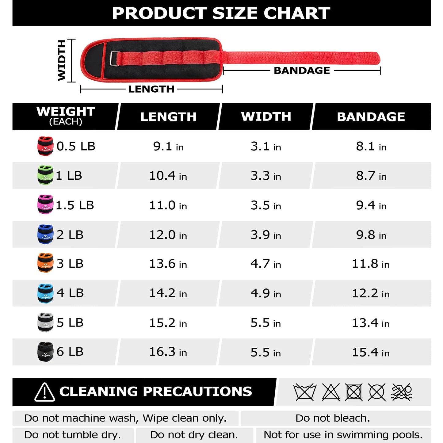Ankle Weights for Women, Men and Kids - 0.5 LB x 2 Strength Training Wrist/Leg/Arm Weight with Adjustable Strap for Jogging, Gymnastics, Aerobics, Physical Therapy (Red)