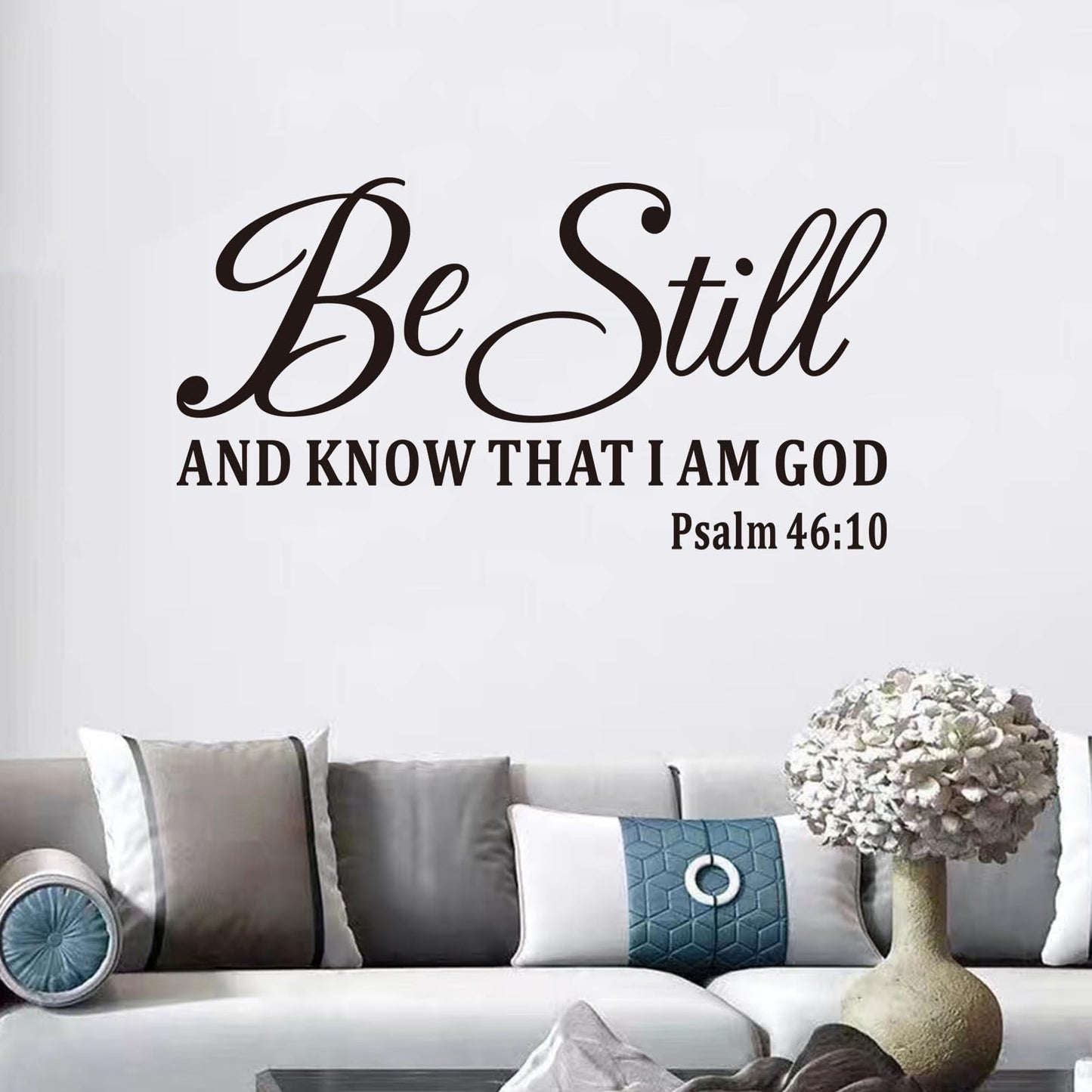 Bible Verse Wall Stickers for Bedroom: Christian Quotes Inspirational Positive Vinyl Art Wall Decals for Living Room Wall Decor - Be Still and Know That I am God 21" X 11"