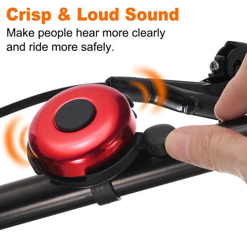 HARFINGTON Bike Bell Classic Bicycle Bell with Loud Crisp Clear Sound Bike Ring Bell Aluminum Bike Accessories for Road Adults Children Mountain Bike, Red