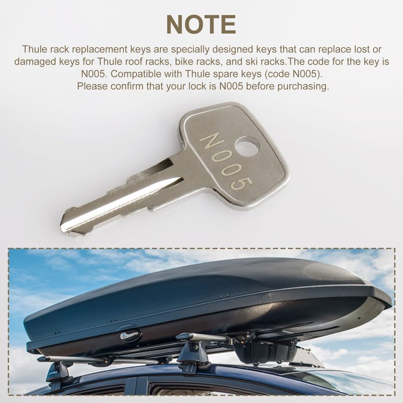 N005 Thule Series Frame Keys, N005 Key Replacement for Thule Ski, Roof, Cargo Box, Carrier Racks and Crossbar [Code N005]