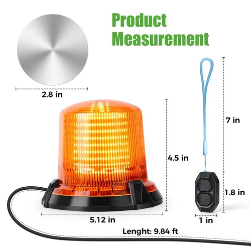 10L0L Golf Cart Flashing Safety Warning Light - Waterproof & Dustproof 12-80V Wide Voltage with 3M Cable for School Bus, Police Car, Yacht, Golf Cart