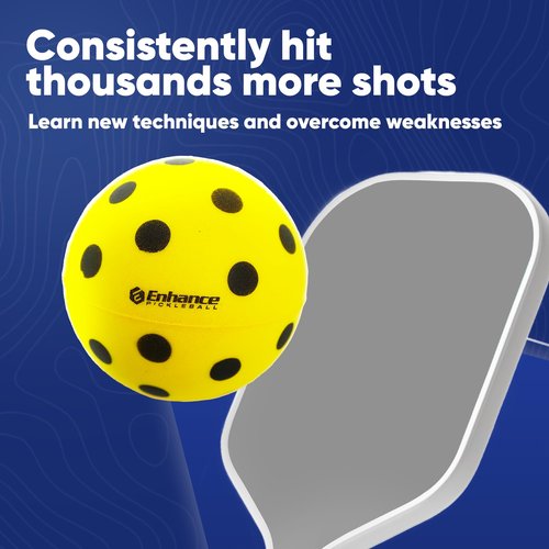 Enhance Pickleball Ninja Ball - The Original Silent Pickleball - Foam Pickleball for Quiet Practice at Home - Comes with 3 Balls - Indoor or Outdoor Balls for Quiet Practice