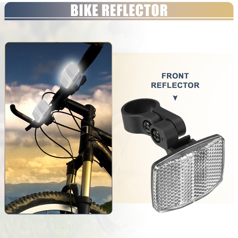 X AUTOHAUX Bike Reflectors 2.13"x1.54" Bicycle Warning Reflector Bike Accessories Plastic White