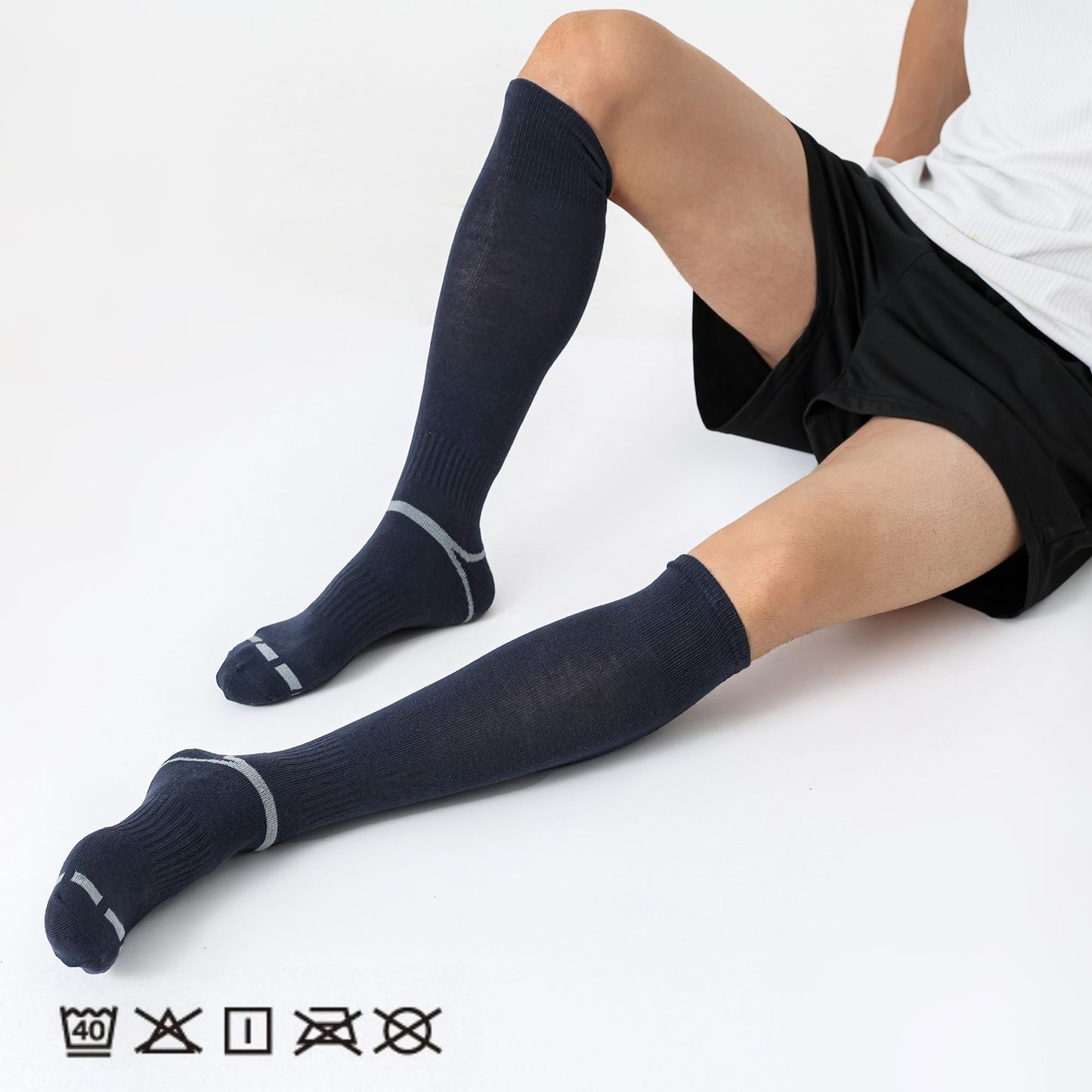 FYTUTESE 3 Pack Soccer Softball Baseball Socks Football Socks for Youth Men and Women Navy Blue Medium