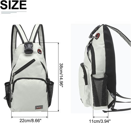 DTGN Convertible Sling Bag | Crossbody Backpack for Hiking & Travel - 8.5"x15" - White