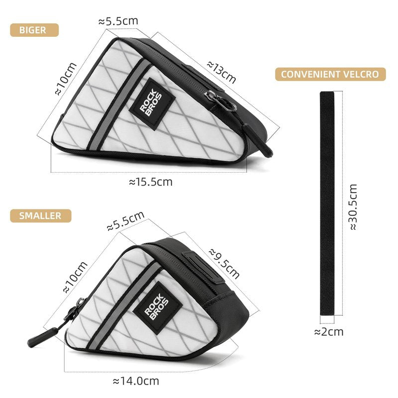 ROCKBROS Bike Frame Triangle Pouch - Waterproof Small Bicycle Bag for Men, Women, Boys, Girls - Road, Folding Bike Accessory
