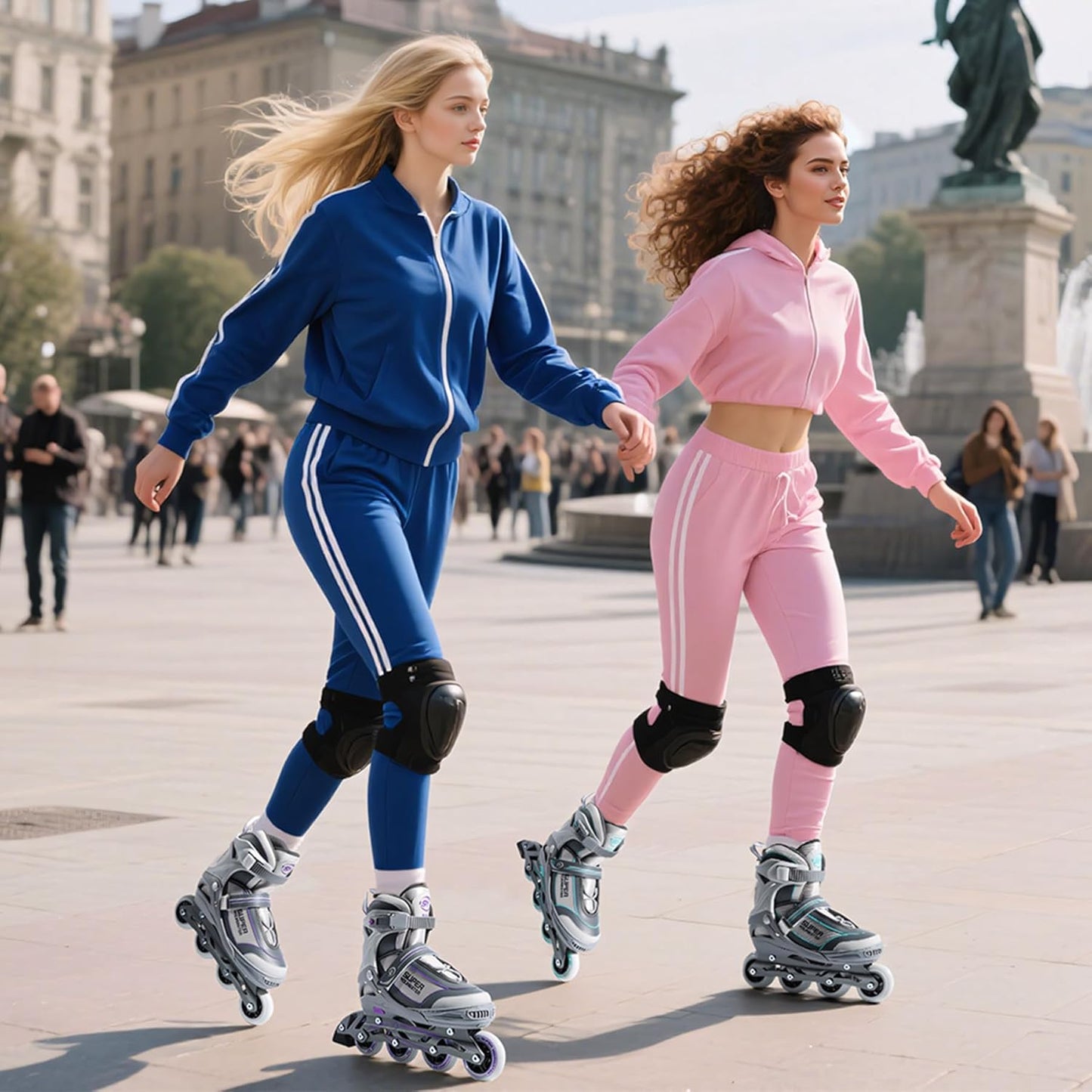 Super Youngster Women's Adjustable Inline Skates - Comfortable Roller Blades for Adults