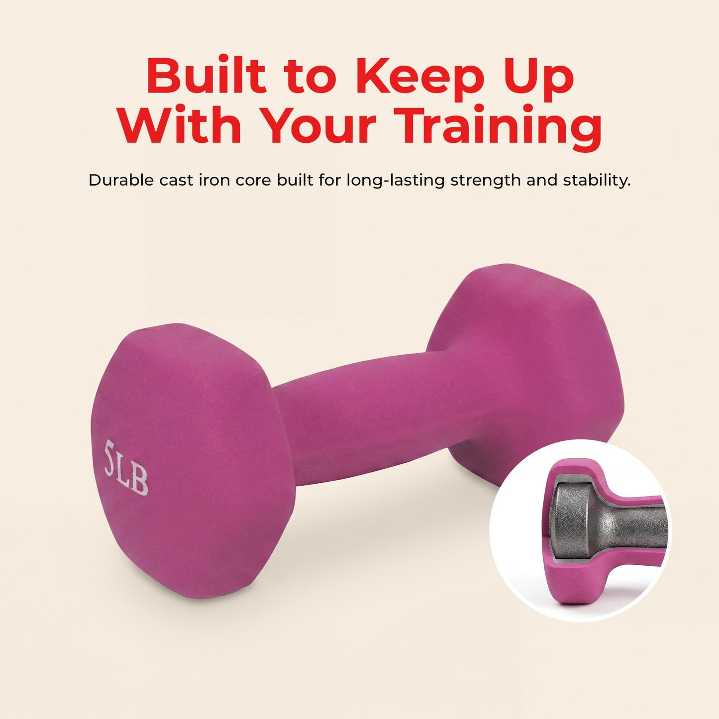 Sunny Health & Fitness Neoprene Dumbbell - 5 Lbs - Pair