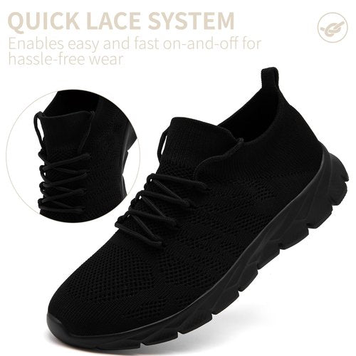 Mens Running Tennis Shoes Walking Lightweight Athletic Workout Gym Shoes Breathable Fashion Sneakers All_Black 10.5