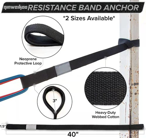 Heavy Duty Door Anchor for Resistance Bands Exercise Fitness Accessories - Band and Tube Anchor Strap (BLACK6)