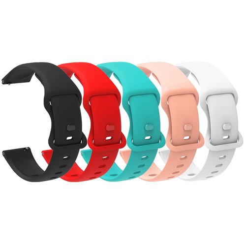 Compatible with Trendia Smart Watches Bands, Quick Release Silicone Sport Strap Replacement Watchband with Woven Loop Design Compatible with Trendia 1.83" TG09 Smart Watches (5 Pack-2, 22mm size band)