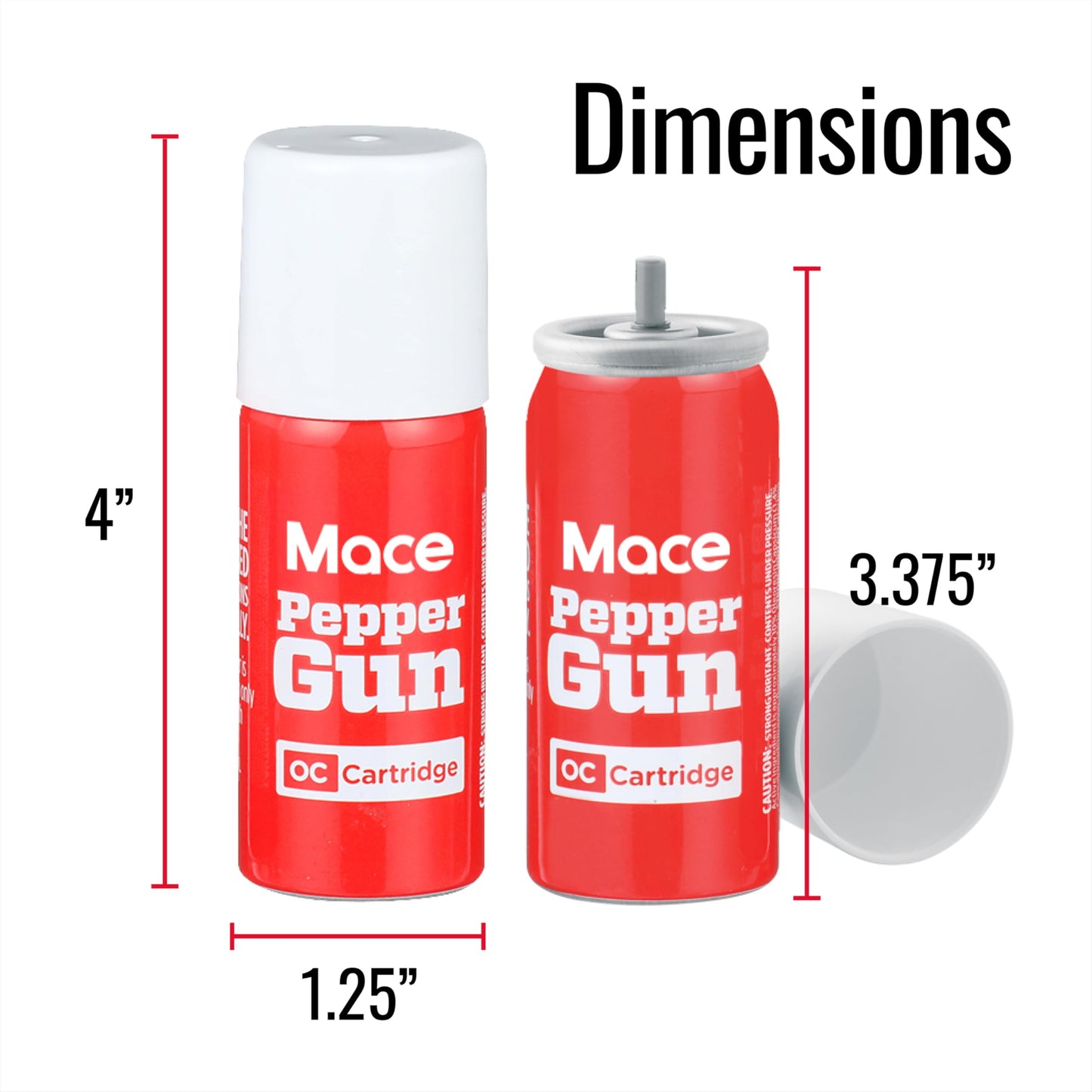 Mace Pepper Spray Cartridge Refill - 28g, Compatible with Mace Pepper Spray Gun 2.0 Only, Max Strength 10% OC Formula, Long Lasting UV Dye, Self Defense for Women & Men