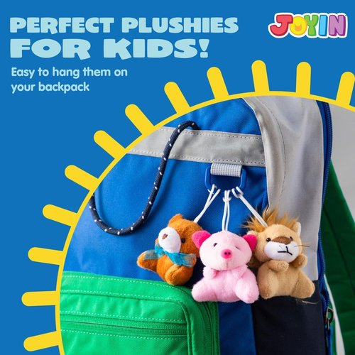 JOYIN 36-Pack Mini Animal Plush Toys - Bulk Stuffed Animal Party Favors for Kids | 3" Each