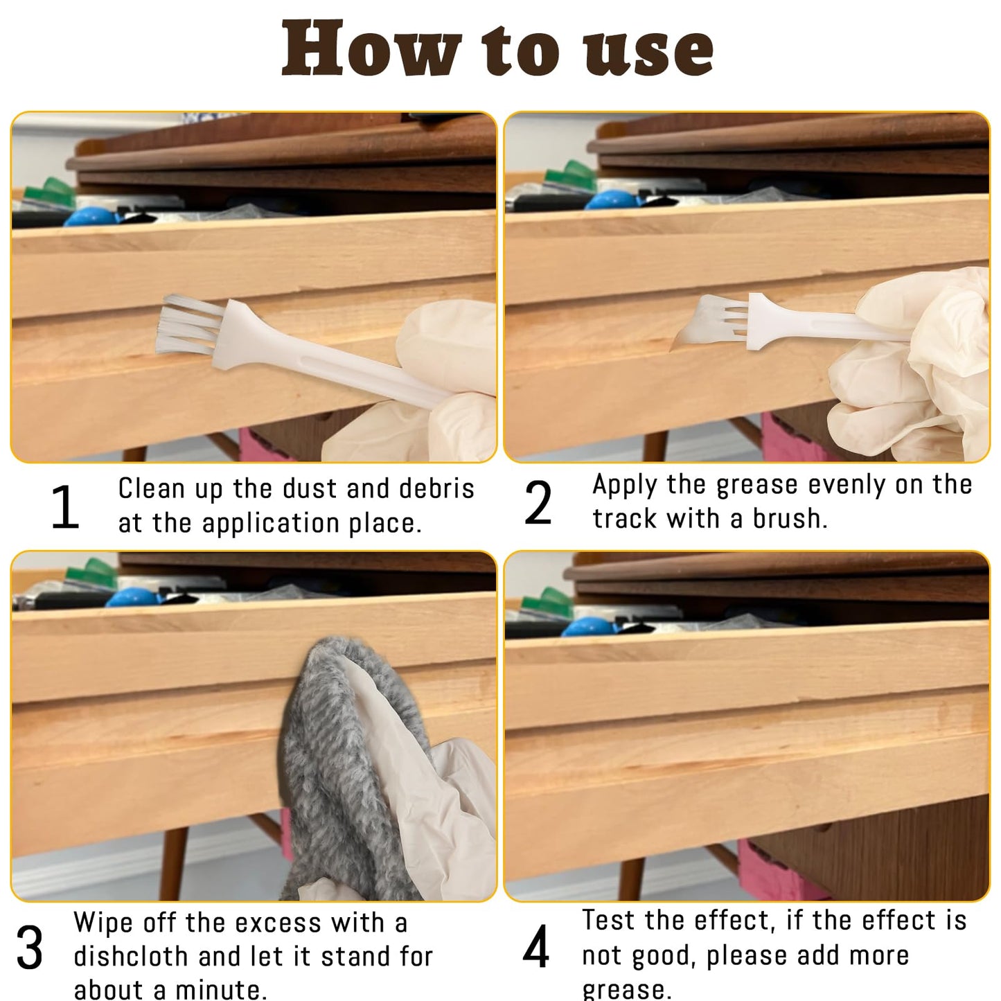 Wood Lubricant,Drawer Wax,5oz Multi-Purpose Paste Wood Wax for Home,Restore & Maintain Wooden Slide,Loosen Drawer Slide,Drawers, Doors, Hinges,Eliminate Sticking & Noise