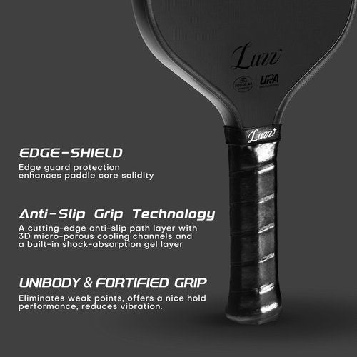 Luzz Pickleball Paddle, Thermoformed Cannon T700 Carbon Fiber Pickleball Paddles Friction Surface Exceptional Spin and Power 16mm Composite Pickle Ball Rackets for Players