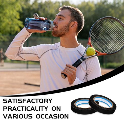 2 Rolls Finishing Tape Tennis Racket, 0.39 Inch × 11 Yards Grip Tennis Finishing Tape PVC Tennis Badminton Racquet Grip Tape Tennis Racket Wrap Grip Vinyl Extra Racquet Tape for Tennis Badminton