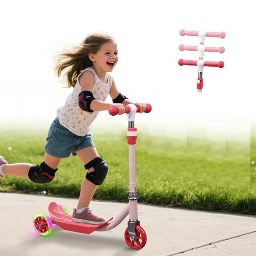 Kids Kick Scooter, Cool LED Light Up Scooter for Kids | 3 Height Adjustable | Awesome Flash Wheels, Gift for Boys & Girls (37-50") | Outdoor Play for Ages 3, 4, 5, 6