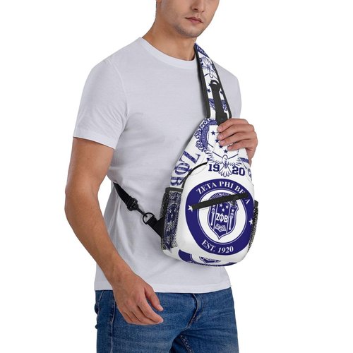 Sorority Paraphernalia Zeta Crossbody Sling Backpack: Anti-Theft Design with Adjustable Shoulder Straps on Both Sides and Two Spacious Compartments. An Ideal Gift for Sorority Members.