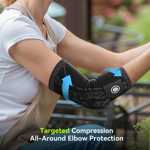 Elbow Compression Sleeve for Tendonitis , Bursitis Elbow Pad Brace – Elbow Brace with Side Springs & Foam Padding for Olecranon Joint Pain, Arthritis, Bursa Protection, Men & Women(Black, X-Large)