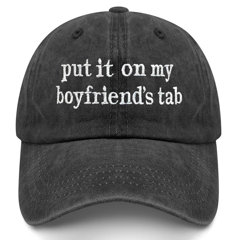 Put it on My Husbands Tab Hat for Women Funny Hats for Wife Adjustable Washed Cotton Baseball Cap