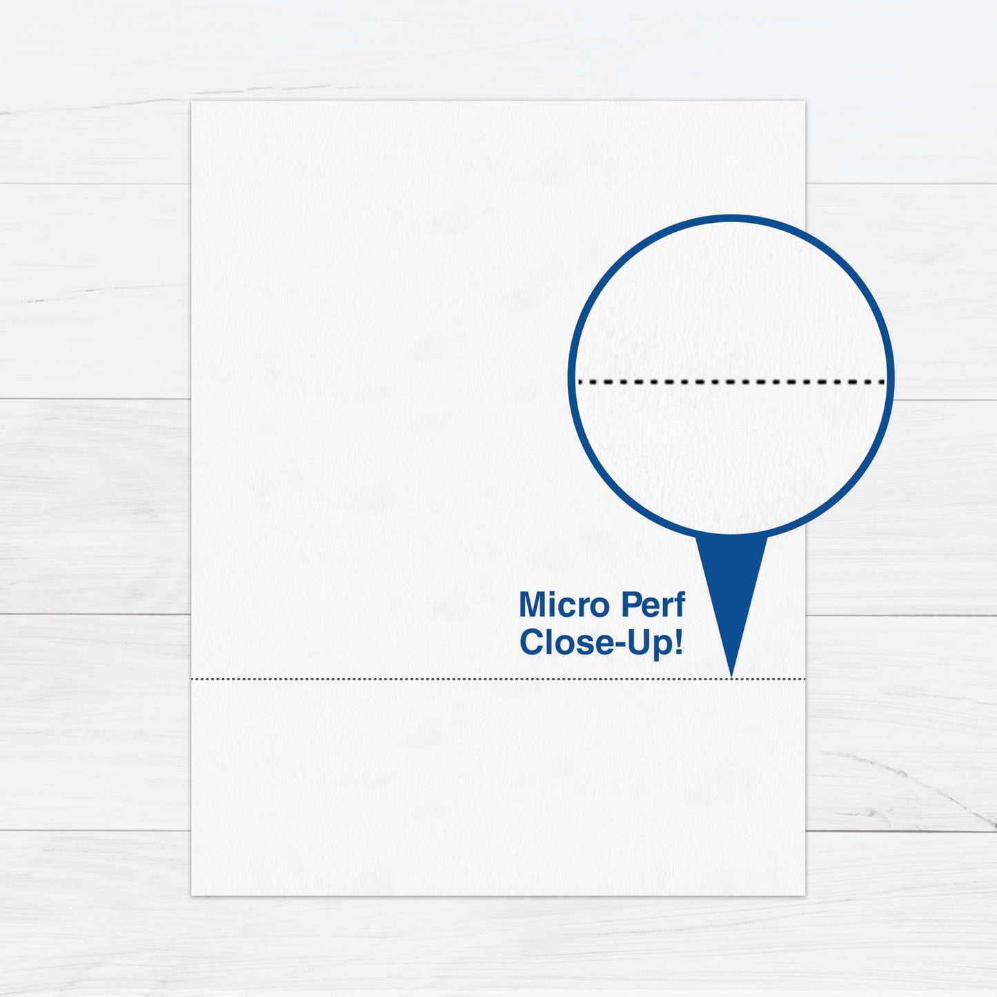 PrintWorks Professional 3" Horizontal Perforated Paper 8.5” x 11” - Perfect For W-2, 1099, & Statement Use - Made in the USA - 500 Sheets - 20 lb - Printer Compatible - White (04167)