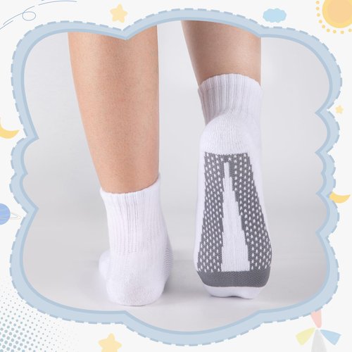 Comfoex 10 Pairs Boys Socks kids Half Cushion Cotton Sport Quarter Running Socks Ankle Athletic Sock for Little Big Kids 6-8 8-10 Years Olds