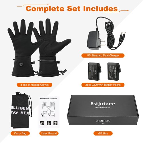 Heated Glove Liners for Men Women - Rechargeable Battery Electric Heated Gloves with Touchscreen - Thin Gloves for Hiking Running Cycling Riding