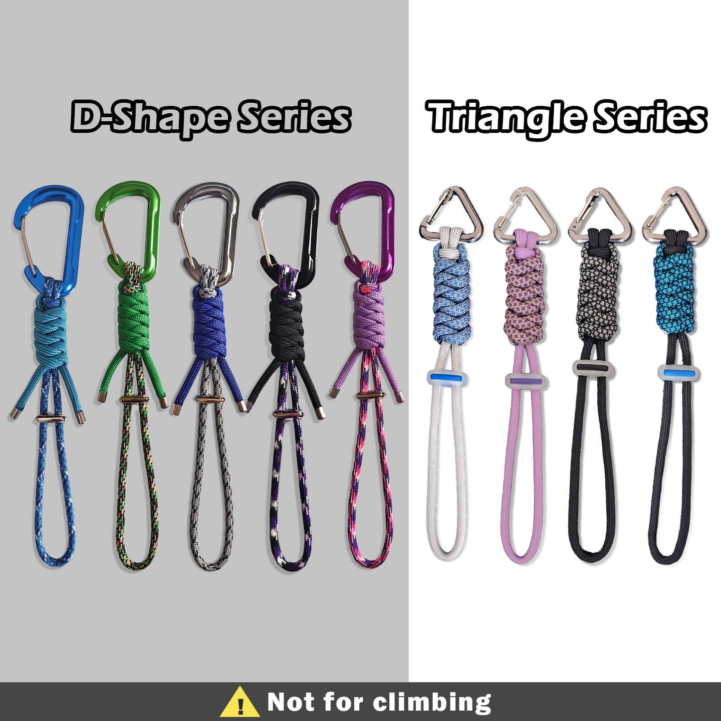 Jaymokes Paracord Keychain Carabiner Clip - D Ring Carabiner with Lanyard, Creative Gifts Suitable for Hanging Water Bottle, Key, Backpacks and More (Blue)