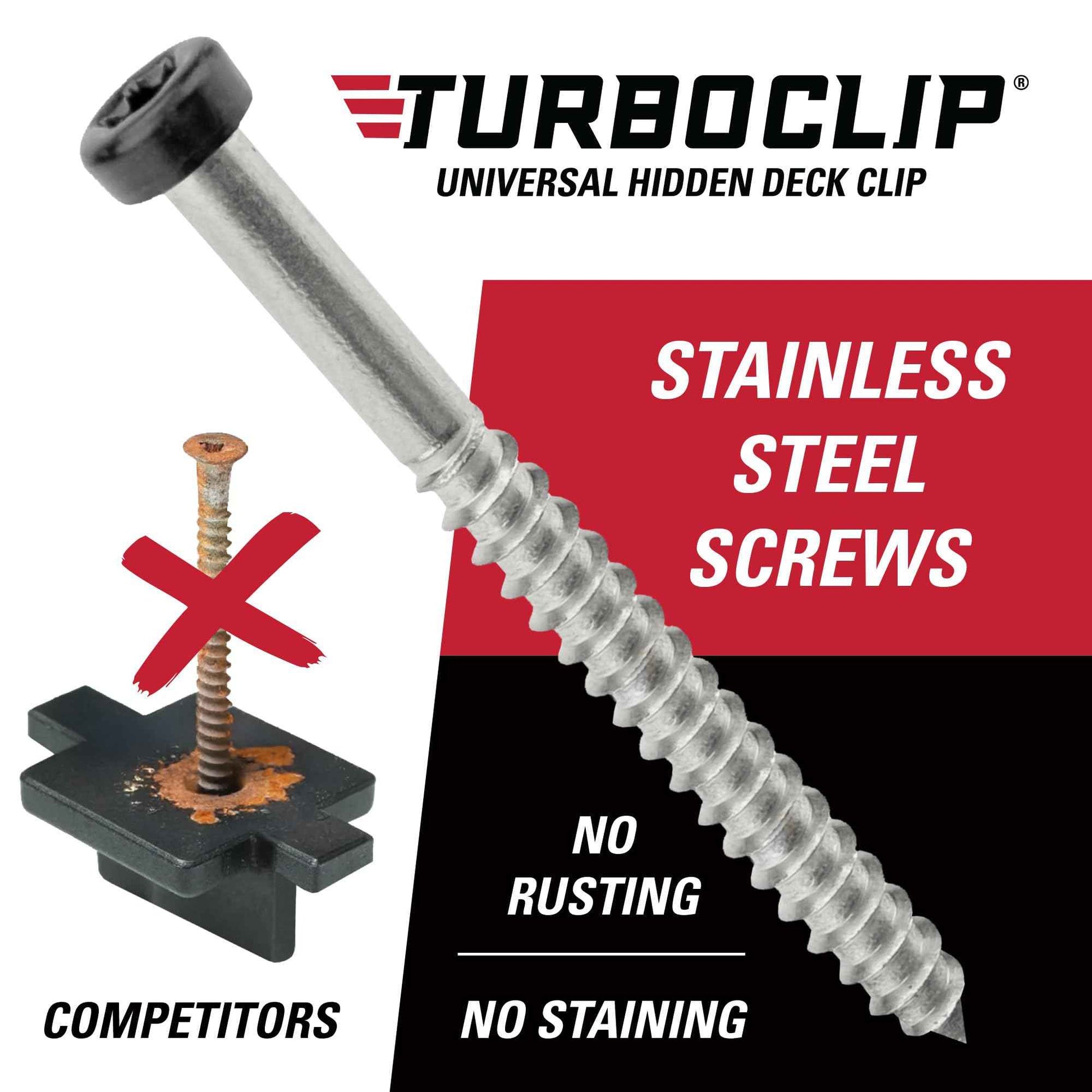 TurboClip 89292 Narrow Gap Universal Hidden Deck Fasteners, (1 Box of 192)