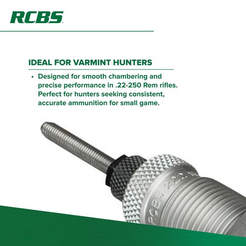 RCBS Full-Length Die Set .22-250 Rem, Precision Reloading Die Set for .22-250 Remington Rifle Cartridges