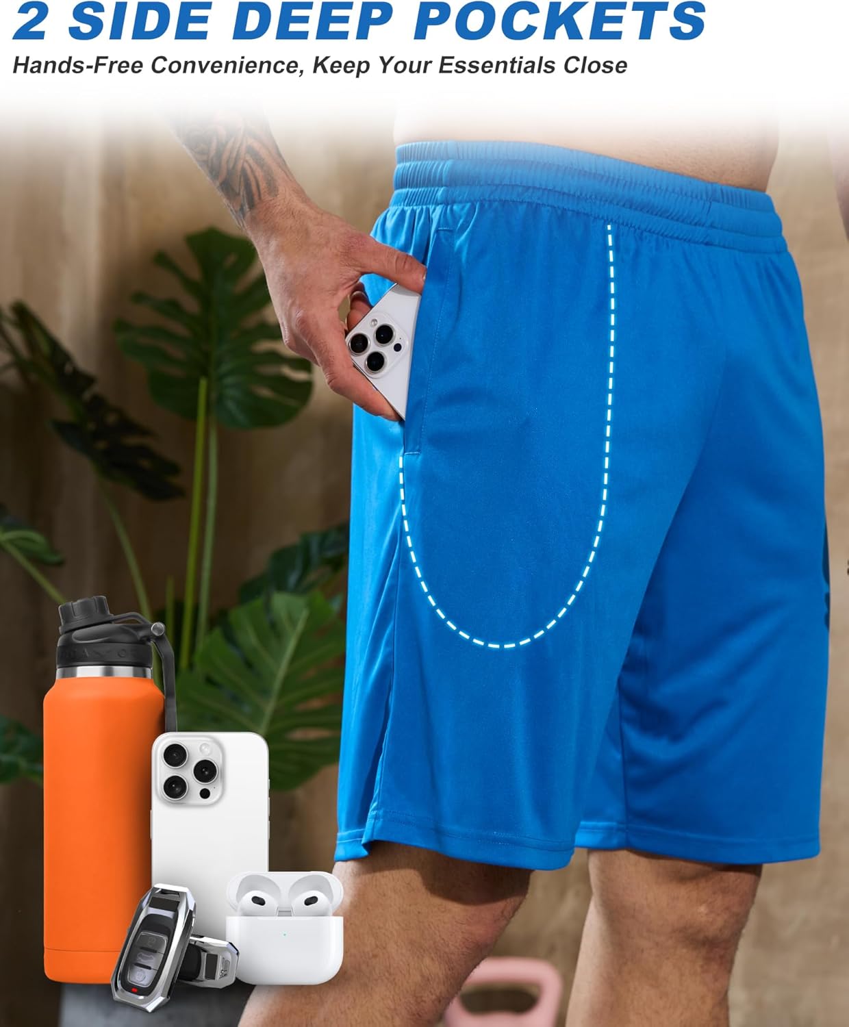 BALENNZ Men's Basketball Shorts - 7 Pack with Pockets | Quick Dry Athletic Gym Activewear
