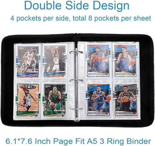 50PCS Card Sleeves by [Brand Name] - Clear Trading Card Pages with 4 Pockets for Sports & Game Cards