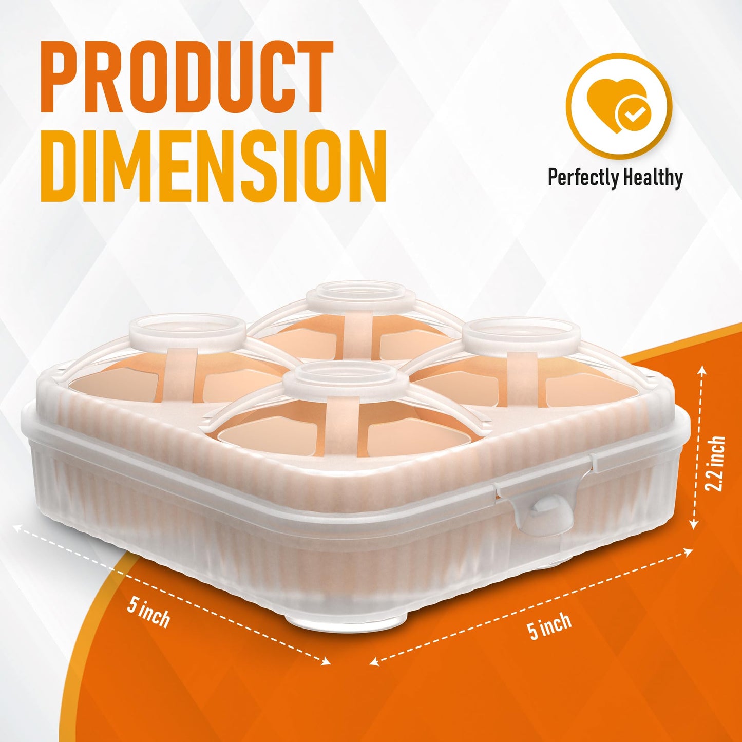 ZPU Egg Holder Camping, 2Pcs 4 Grid Egg Container, Plastic Egg Carrier for Camping Picnic Travel Outdoor Refrigerator Kitchen, Protective Egg Storage Case, Clear White