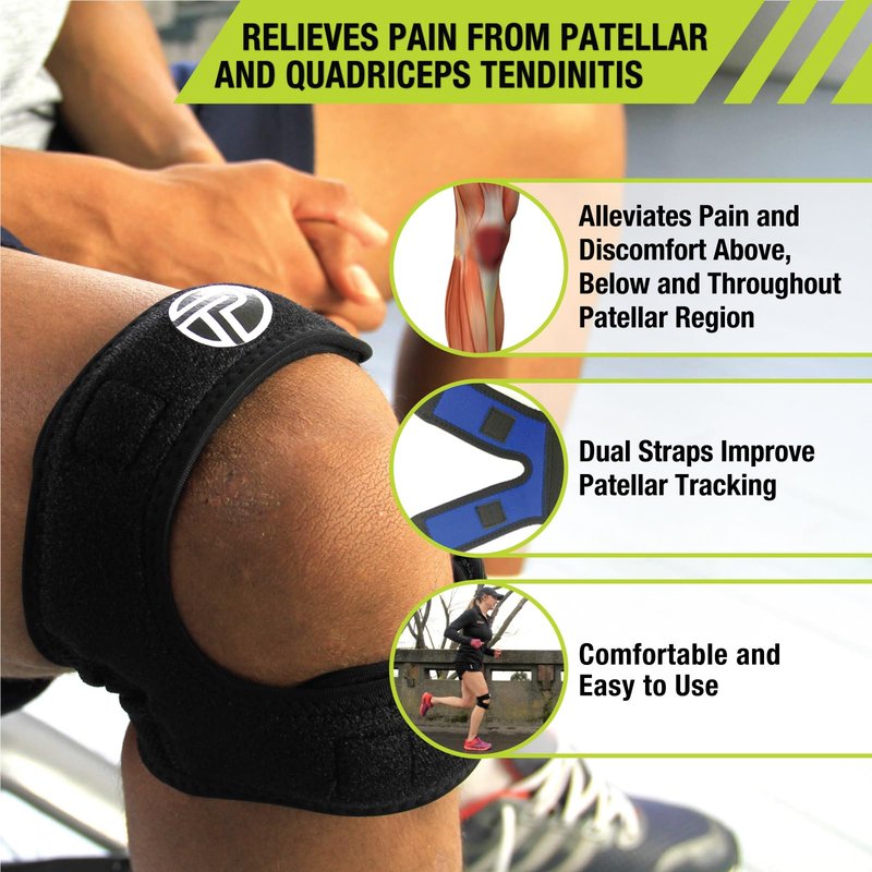 Pro-Tec Athletics X-Trac Dual Strap Knee Support, Quadriceps and Patellar Tendon Strap, Knee Brace, Compression Straps, Knee & Joint