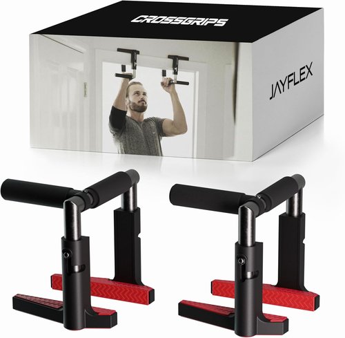 Jayflex CrossGrips Compact Pull Up Bar - Adjustable Door Frame Fitness Bar | 250 lbs Capacity