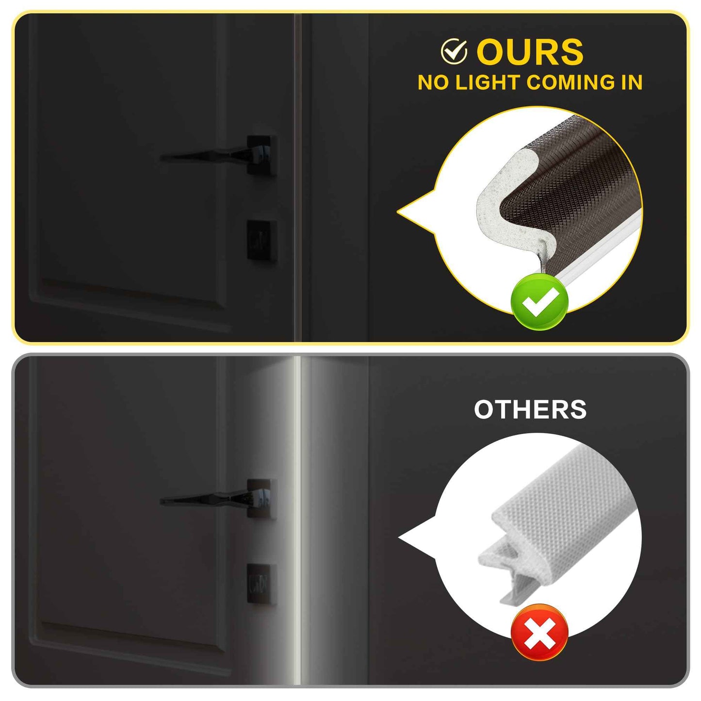 Weather Stripping Door Seal Strip Soundproof Q Foam Weather Stripping for Door Frame, Exterior Door Weather Stripping for Large Gap, Easy to Install（Brown, 21FT