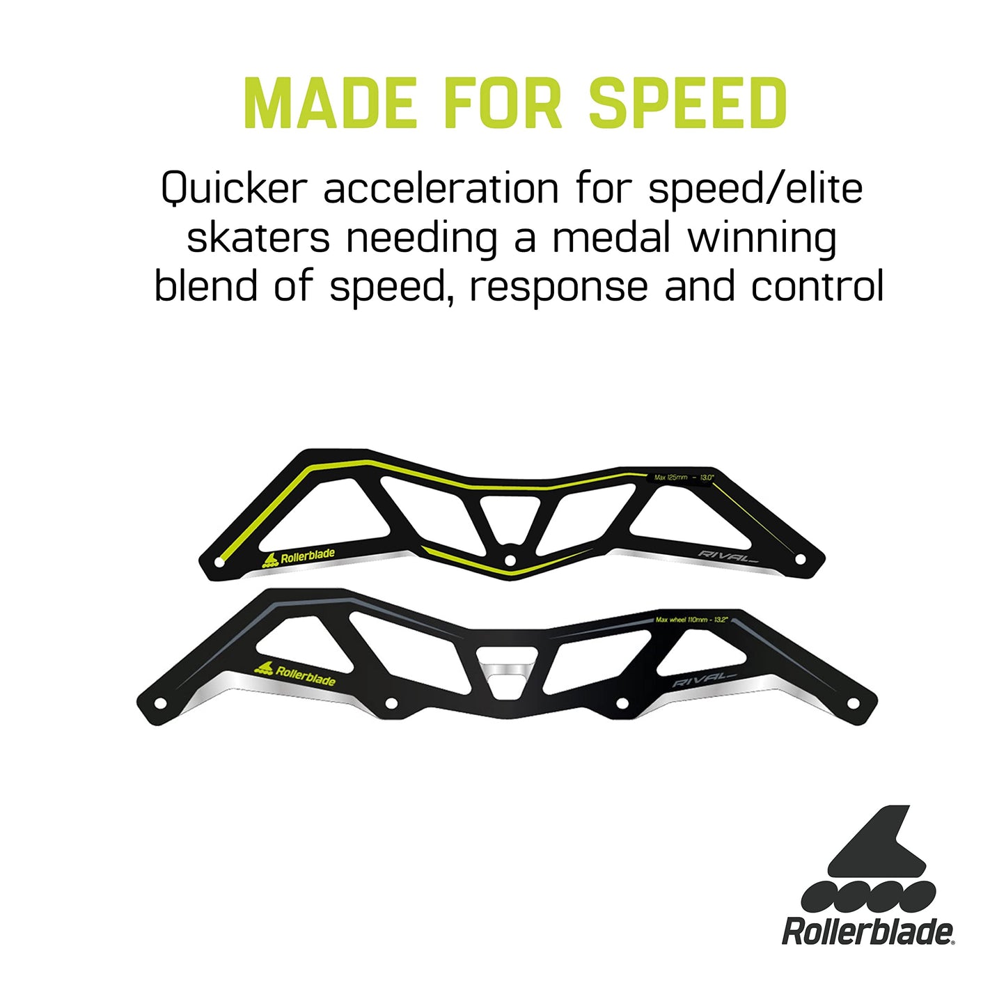 Rollerblade Rival 12.8" Frame 3x125mm, 1 Pair