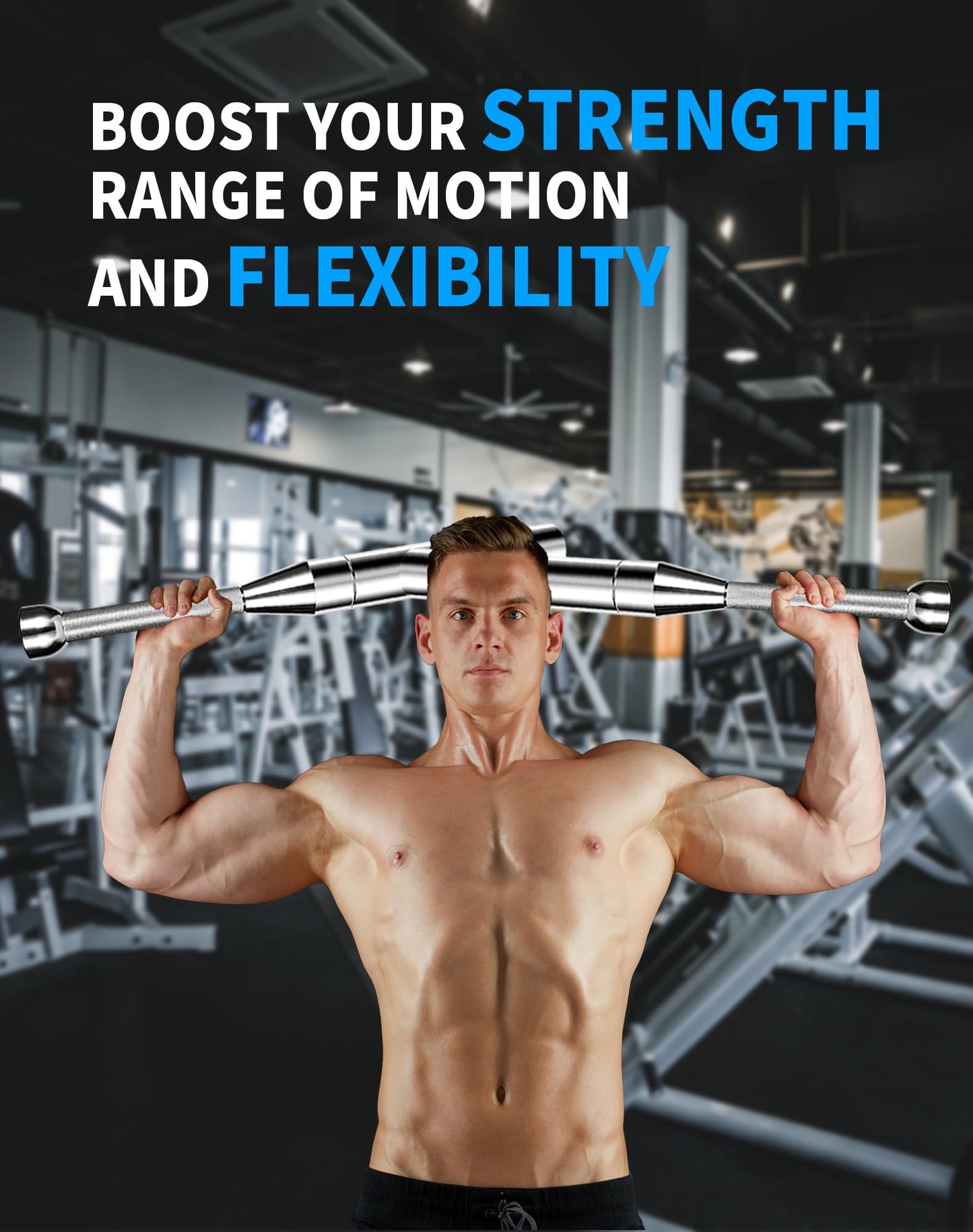 Zwwkkll Adjustable Macebell, 6-in-1 Indian Club Weighted for Strength Training (6.6/8.8/11/13.2/15.4/17.6LBs), Shoulder & Grip Workouts, Progressive Weight System(6 IN 1-17.6LB)