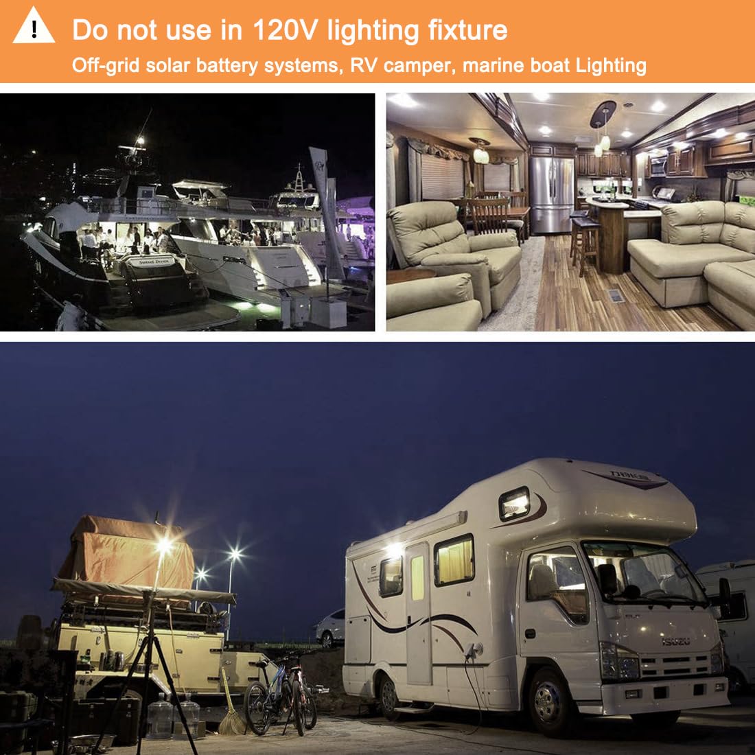 KAKEMONO 1383 1139 R12 LED Reflector Light Bulb 12V 24V BA15S SC Bayonet, 3W 1156 1141 for RV Camper Trailer Marine Boat Reading Light Bulb,Daylight White 5000K,Pack of 3