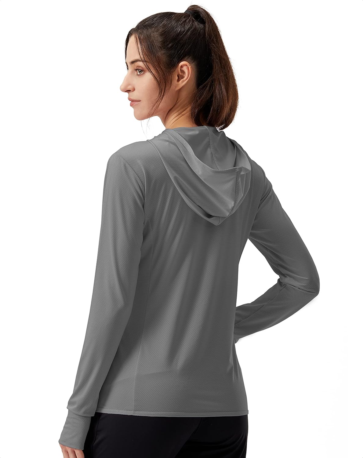 Soothfeel Women's UPF 50+ Sun Protection Hoodie - Lightweight Long Sleeve Jacket with Pocket for Outdoor Activities