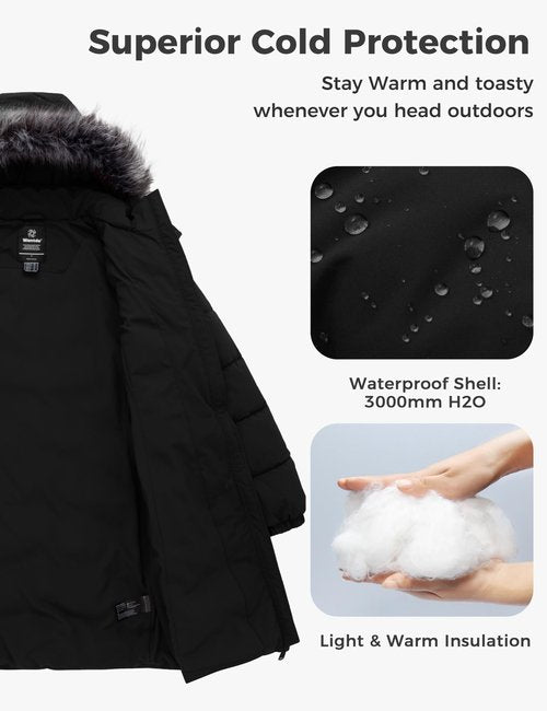 wantdo Women's Lightweight Puffer Coat Warm Bubble Jacket (Black, X-Large)