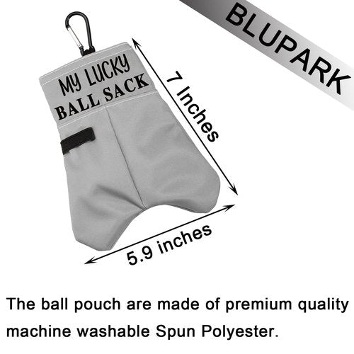 BLUPARK Funny Golf Ball Pouch My Lucky Ball Sack Golf Ball Storage Bag for Uncle Dad Grandpa (My Lucky Ball Sack)