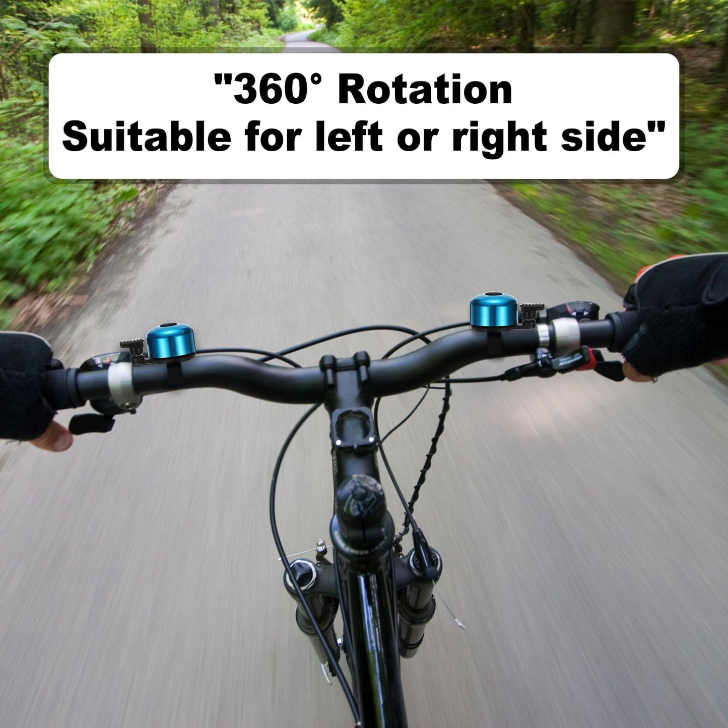 HARFINGTON 2pcs Bike Bell Mini Bicycle Bell with Loud Crisp Clear Sound Bike Ring Bell Aluminum Bike Accessories for Adults Children Road Mountain Bike, Silver Tone