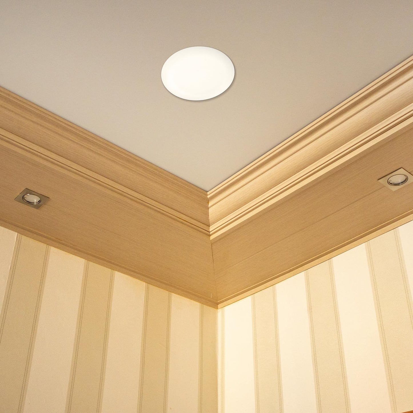 2pcs CP3540 Ceiling Cover Plate, Plastic Round Electrical Box Cover for 3-1/2" to 4" Holes Wall Smog Detector Light Fan Fixture Hole Concealer (White)