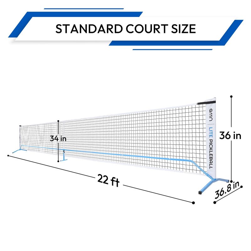 A11N SPORTS Premium Pickleball Starter Set for Driveway - 22ft Portable Net, Court Markers, 4X Paddles, Balls & Carrying Bag
